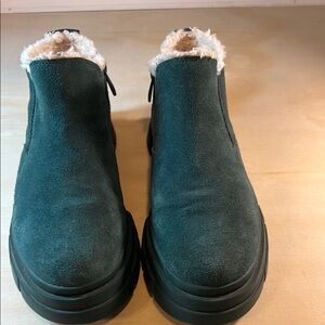 Franco Sarto Green Suede Women's Ankle Boots Sz 7.5